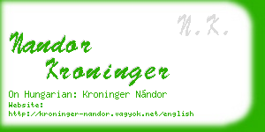 nandor kroninger business card